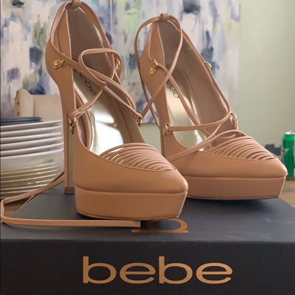 Bebe Nude Strap Heels